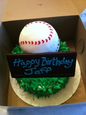 The man had a baseball cake for his birthday. I mean, this shows dedication... and a deep love for all things cake.